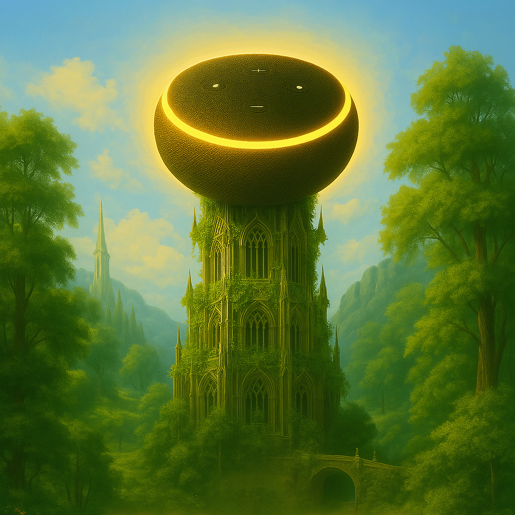 a smart hub on top of a tall tower in the woods